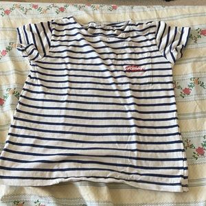 Zara blue and white short sleeved shirt